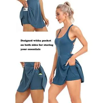 Chic Tennis Dress with Built-in Shorts for Women