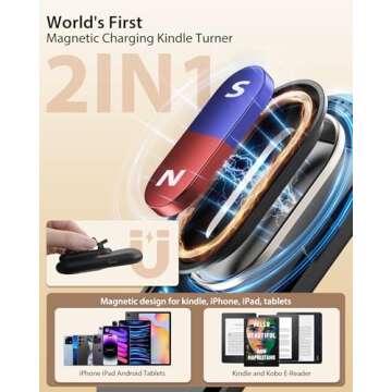 [#1 Magnetic Tech] Remote Control Page Turner for Kindle Paperwhite with Wrist Strap, 2-in-1 Kindle Accessories for iPhone, iPad, Camera Video Record & Shutter Selfie,Ideal Valentine’s Gift