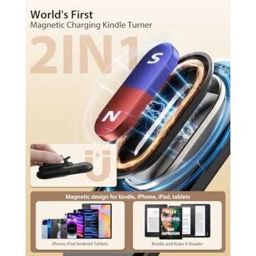 [#1 Magnetic Tech] Remote Control Page Turner for Kindle Paperwhite with Wrist Strap, 2-in-1 Kindle Accessories for iPhone, iPad, Camera Video Record & Shutter Selfie,Ideal Valentine’s Gift