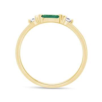 Elegant 14K Gold Plated Three Stone Engagement Ring