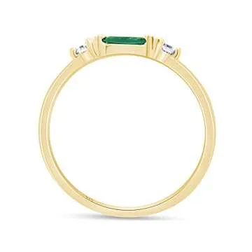 Elegant 14K Gold Plated Three Stone Engagement Ring