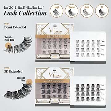 i•ENVY DIY Eyelash Extension Demi Extended & 3D Extended 2 PACK - Featherlight Synthetic Reusable ...