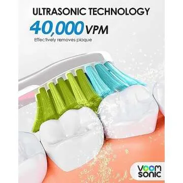 Voom Sonic Pro 3 Rechargeable Electric Battery Powered Toothbrush With Soft Dupont Nylon Bristle Dentist Recommended Portable Oral Care 2-Minute Timer 3 Adjustable Speeds Lightweight Design, Pink