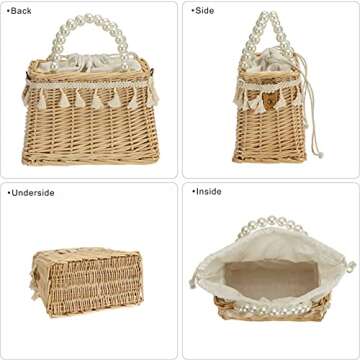 Stylish Handmade Rattan Wicker Shoulder Bag for Women