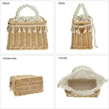 Stylish Handmade Rattan Wicker Shoulder Bag for Women