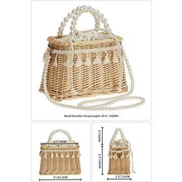 Stylish Handmade Rattan Wicker Shoulder Bag for Women