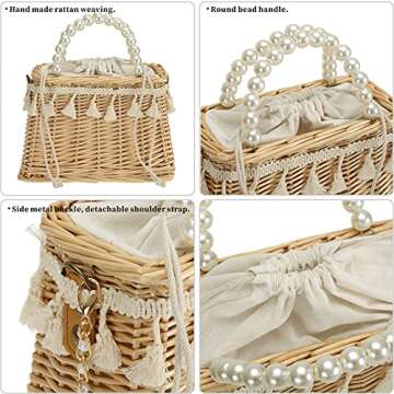 Stylish Handmade Rattan Wicker Shoulder Bag for Women
