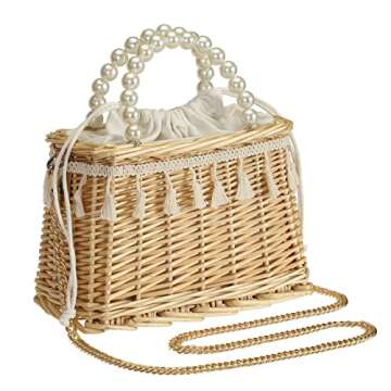 Stylish Handmade Rattan Wicker Shoulder Bag for Women