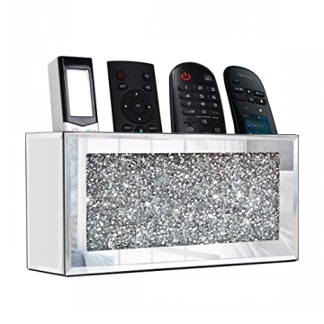 GOTHICO Mirrored Remote Holder with Bling Decoration