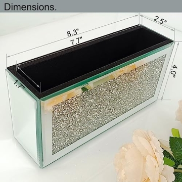 GOTHICO Mirrored Remote Holder with Bling Decoration