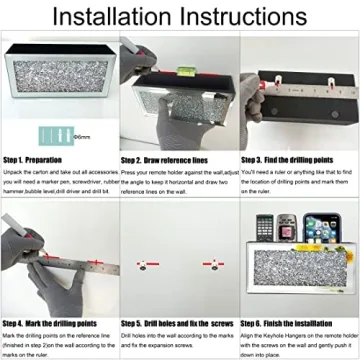 GOTHICO Mirrored Remote Holder with Bling Decoration