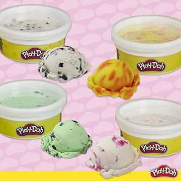 Play-Doh Ice Cream Theme Set - 13 Colorful Modeling Cans