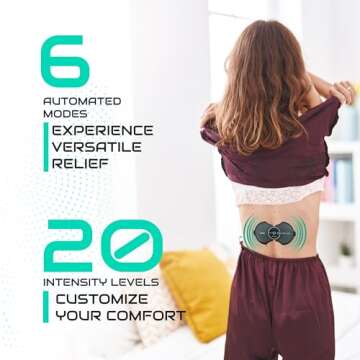 Pro 1000 Wireless Tens Unit for Pain Relief - Mini Tens Massager Portable Electric Muscle Stimulator - Deep Tissue EMS Pain Management Device - Pulse Therapy for Back Shoulder Neck Leg Arm (2 Pads)