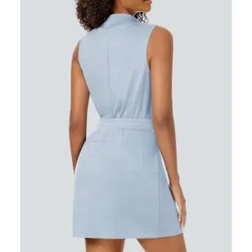 Casly Lamiit Womens Two Piece Skirt Set Tennis Outfits Spring Sweatsuit Mock Neck Tanks Short Skorts Athleisure Running Matching Sets Light Blue S