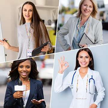 Stylish Wooden Beaded Lanyard for ID Badges and Glasses