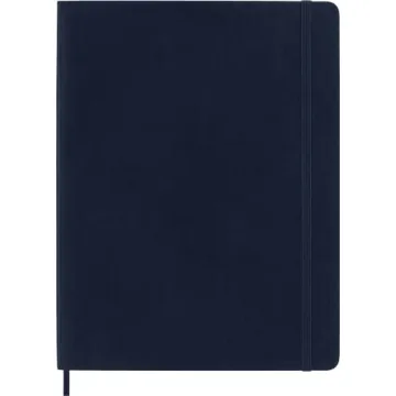 Moleskine Classic Notebook, Soft Cover, XL (7.5" x 9.5") Ruled/Lined, Sapphire Blue, 192 Pages