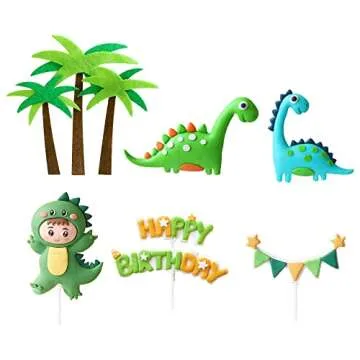 Gyufise 9 Pack Dinosaur Cake Decorations for Kids Birthday & Baby Shower Party Supplies
