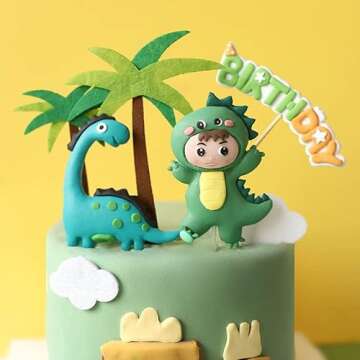Dinosaur Cake Toppers for Kids Birthday Celebrations