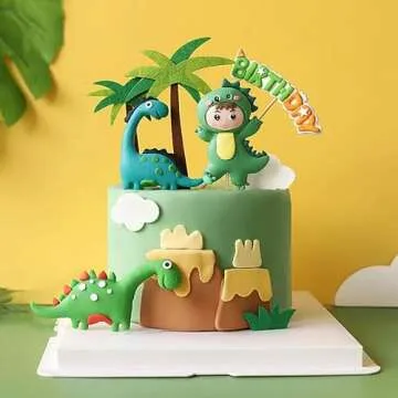 Dinosaur Cake Toppers for Kids Birthday Celebrations