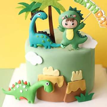 Dinosaur Cake Toppers for Kids Birthday Celebrations