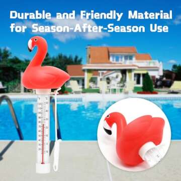 Flamingo Pool Thermometer for Fun & Accurate Temperature Check