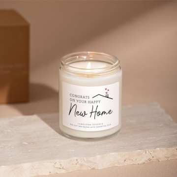 LUMELOOM House Warming Gifts New Home, Christmas Housewarming Gifts- 9oz Aromatherapy Lavender Scented Soy Wax Candle, New Home Gift Ideas, Best Housewarming Gifts 2024 for Women, New Home Gift Candle