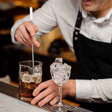 6 Pcs Cocktail Paddle Drink Stirrers Stainless Steel Coffee Reusable Beverage Swizzle Stick for Bar Party Home Office