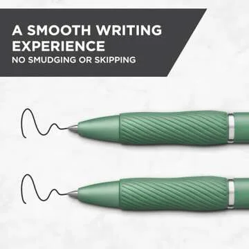 SHARPIE S-Gel, Gel Pens, Drawing Pens, Gel Ink Pens For Journaling, Writing Pens, Coloring Pens, Medium Point Pens (0.7Mm), Green Barrel, Black Ink, 4 Count