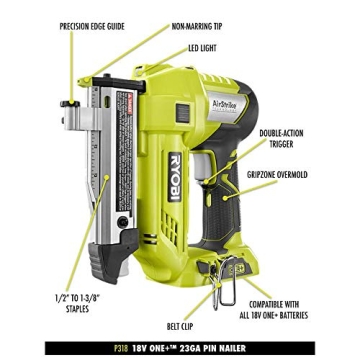 Ryobi Cordless AirStrike Pin Nailer - Lightweight & Versatile