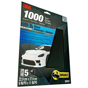 3M Wetordry Sandpaper for Perfect Automotive Finishes - 1000 Grit, 9x11 in.
