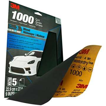 3M Wetordry Sandpaper, 1000 Grit for Smooth Finishes