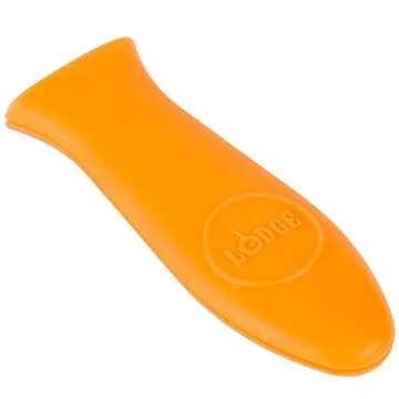 Lodge Silicone Hot Handle Holder - Dishwasher Safe Hot Handle Holder Designed for Lodge Cast Iron Skillets 9 Inches+ w/ Keyhole Handle - Reusable Heat Protection Up to 500° - Orange