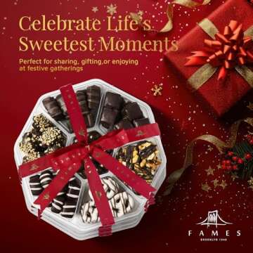 Chocolate Gift Baskets Holiday Chocolates, Set of Three Six Sectional Assortments, Decadent Kosher Dairy-Free Truffles. Perfect Valentines Office Gifts for Corporate Gifting
