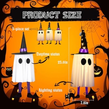 Halloween Hanging Ghost Decor with Lights for Outdoor Fun