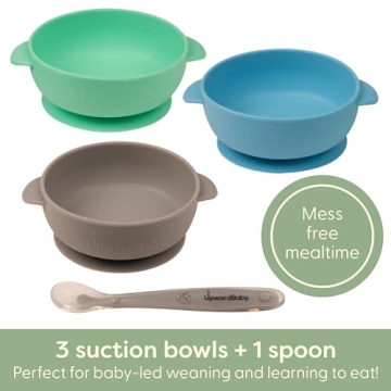 BPA-Free Silicone Suction Bowls for Toddlers by UpwardBaby
