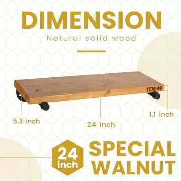 Industrial Pipe Wood Wall Shelf - 24" Real Wooden Shelving w/ Special Walnut Color - Modern Interior Decor Floating Shelves w/ Iron Pipe Brackets - Rustic Farmhouse Style Bookshelf by TEN49 - Set of 2