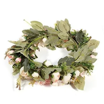 Adeeing 13'' Peony Flower Wreath for Home and Weddings