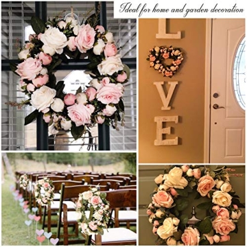 Adeeing 13'' Peony Flower Wreath for Home and Weddings