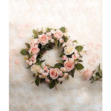 Adeeing 13'' Peony Flower Wreath for Home and Weddings