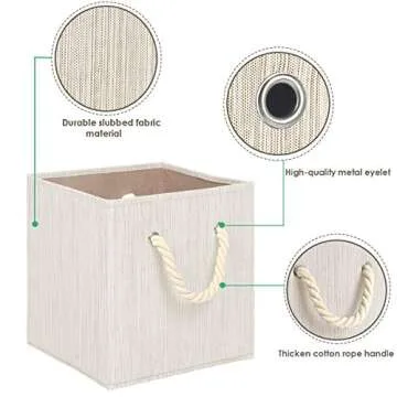 Elegant TomCare Foldable Storage Cubes with Rope Handles