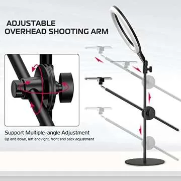 Highly Adjustable Ring Light Stand with 10" Bulb