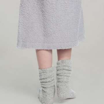 Barefoot Dreams Unisex CozyChic® Youth Socks (Big Kid) Ocean-White One Size