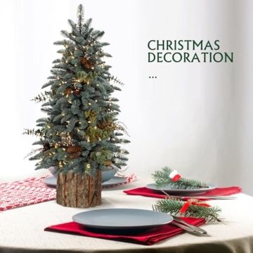 YARNOW Wooden Flower Pot - Rustic Planter Set