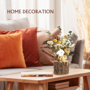 YARNOW Wooden Flower Pot - Rustic Planter Set