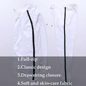 MACHLAB Men's Activewear Full Zip Warm Tracksuit Sports Set Casual Sweat Suit Black XL