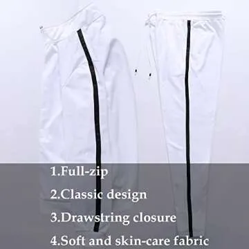 MACHLAB Men's Activewear Full Zip Warm Tracksuit Sports Set Casual Sweat Suit Black XL