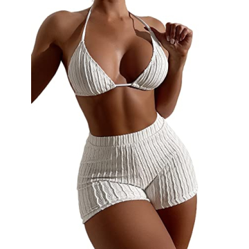 SOLY HUX Chic Women’s Halter Triangle Bikini Set