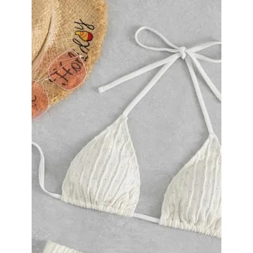 SOLY HUX Chic Women’s Halter Triangle Bikini Set