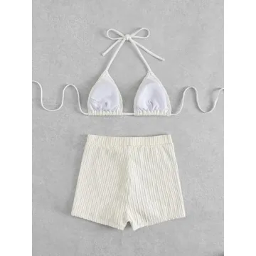 SOLY HUX Chic Women’s Halter Triangle Bikini Set