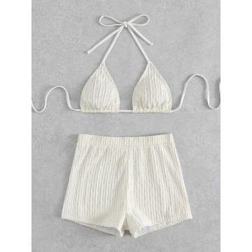 SOLY HUX Chic Women’s Halter Triangle Bikini Set